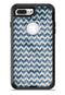 Transparent Clouds over Navy and Blue Chevron - iPhone 7 or 7 Plus Commuter Case Skin Kit