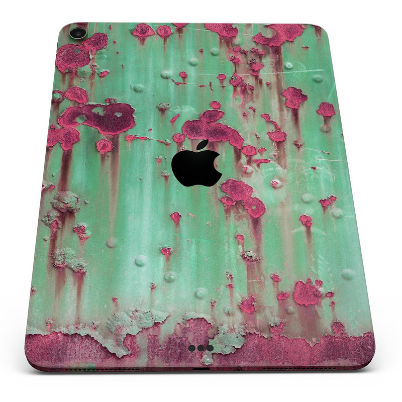 Trendy Green with Pink Rust - Full Body Skin Decal for the Apple iPad Pro 12.9", 11", 10.5", 9.7", Air or Mini (All Models Available)