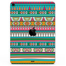 Tribal Vector Green & Pink Abstract Pattern V3 - Full Body Skin Decal for the Apple iPad Pro 12.9", 11", 10.5", 9.7", Air or Mini (All Models Available)