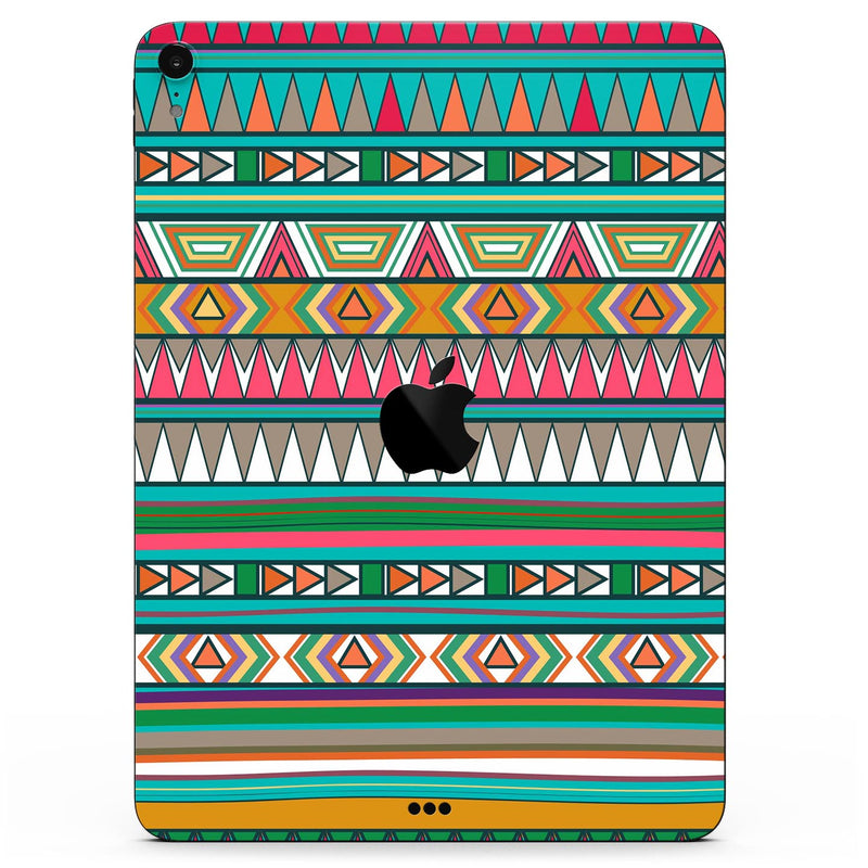 Tribal Vector Green & Pink Abstract Pattern V3 - Full Body Skin Decal for the Apple iPad Pro 12.9", 11", 10.5", 9.7", Air or Mini (All Models Available)