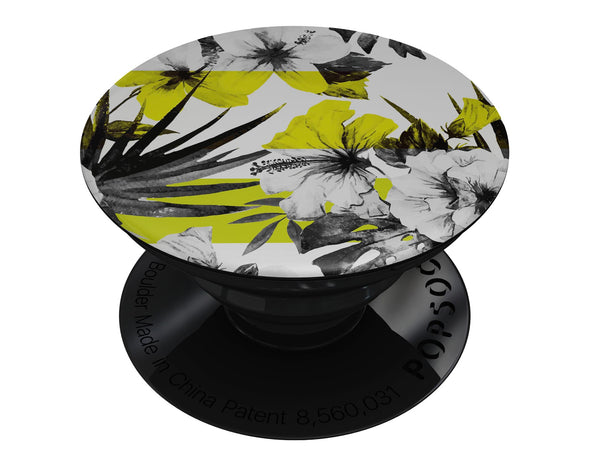 Tropical BW Sun Floral - Skin Kit for PopSockets and other Smartphone Extendable Grips & Stands