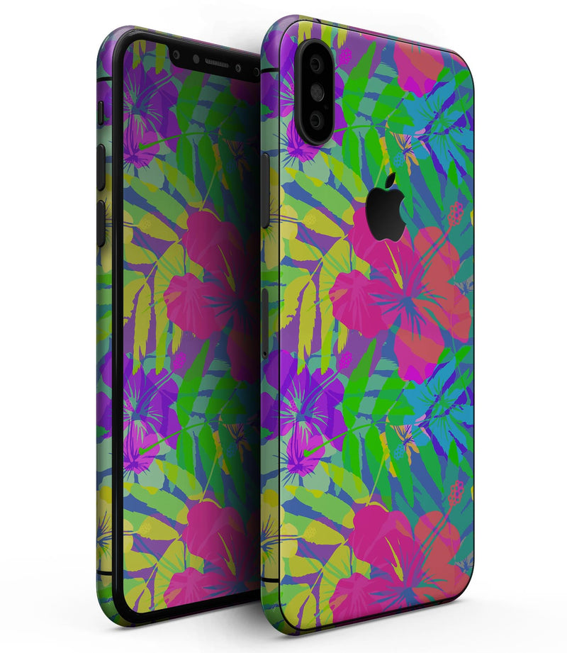 Tropical Fluorescent v1 - iPhone XS MAX, XS/X, 8/8+, 7/7+, 5/5S/SE Skin-Kit (All iPhones Avaiable)