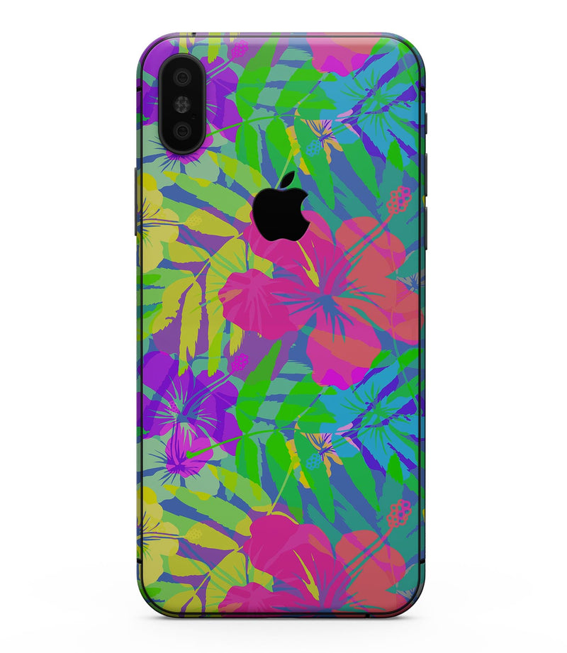 Tropical Fluorescent v1 - iPhone XS MAX, XS/X, 8/8+, 7/7+, 5/5S/SE Skin-Kit (All iPhones Avaiable)