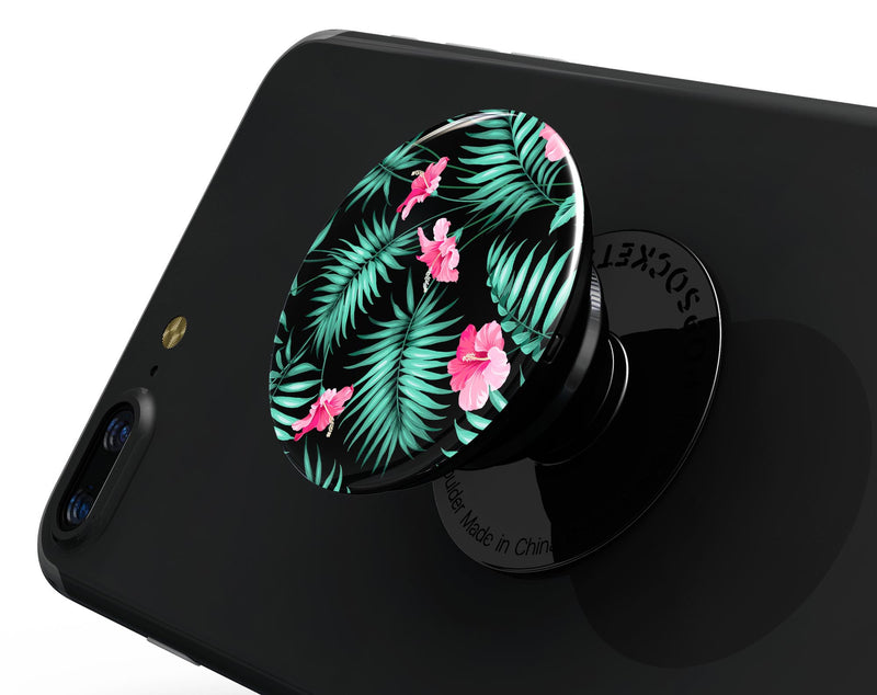 Tropical Mint and Vivid Pink Floral - Skin Kit for PopSockets and other Smartphone Extendable Grips & Stands