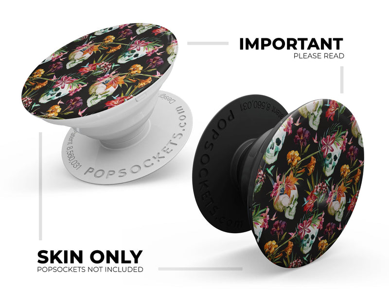 Tropical Skull Floral - Skin Kit for PopSockets and other Smartphone Extendable Grips & Stands