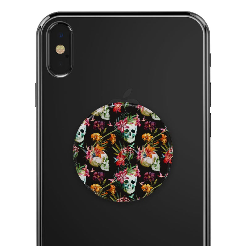 Tropical Skull Floral - Skin Kit for PopSockets and other Smartphone Extendable Grips & Stands
