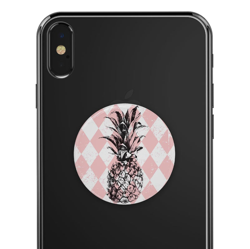 Tropical Summer Pink Pineapple v1 - Skin Kit for PopSockets and other Smartphone Extendable Grips & Stands