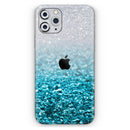 Turquoise & Silver Glimmer Fade - Skin-Kit compatible with the Apple iPhone 12, 12 Pro Max, 12 Mini, 11 Pro or 11 Pro Max (All iPhones Available)