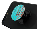 Turquoise Chipped Paint on Wood - Skin Kit for PopSockets and other Smartphone Extendable Grips & Stands
