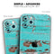 Turquoise Chipped Paint on Wood - Skin-Kit compatible with the Apple iPhone 12, 12 Pro Max, 12 Mini, 11 Pro or 11 Pro Max (All iPhones Available)