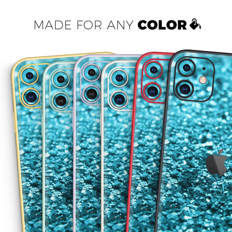 Turquoise Glimmer - Skin-Kit compatible with the Apple iPhone 12, 12 Pro Max, 12 Mini, 11 Pro or 11 Pro Max (All iPhones Available)