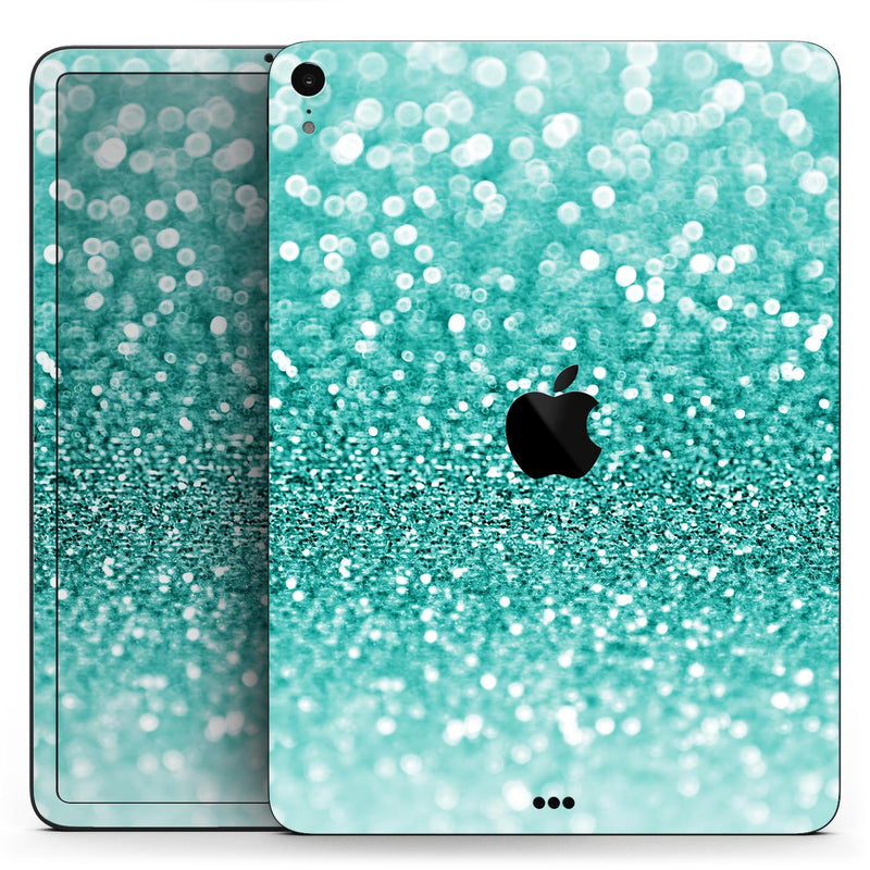 Turquoise Unfocused Glimmer - Full Body Skin Decal for the Apple iPad Pro 12.9", 11", 10.5", 9.7", Air or Mini (All Models Available)