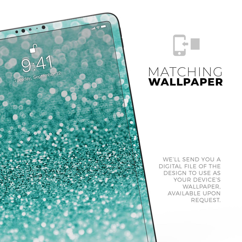 Turquoise Unfocused Glimmer - Full Body Skin Decal for the Apple iPad Pro 12.9", 11", 10.5", 9.7", Air or Mini (All Models Available)