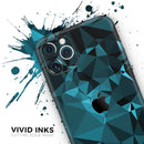 Turquoise and Black Geometric Triangles - Skin-Kit compatible with the Apple iPhone 12, 12 Pro Max, 12 Mini, 11 Pro or 11 Pro Max (All iPhones Available)