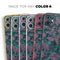 Turquoise and Burgundy Floral Velvet v2 - Skin-Kit compatible with the Apple iPhone 12, 12 Pro Max, 12 Mini, 11 Pro or 11 Pro Max (All iPhones Available)
