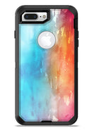 Turquoise to Pink Absorbed Watercolor Texture - iPhone 7 or 7 Plus Commuter Case Skin Kit