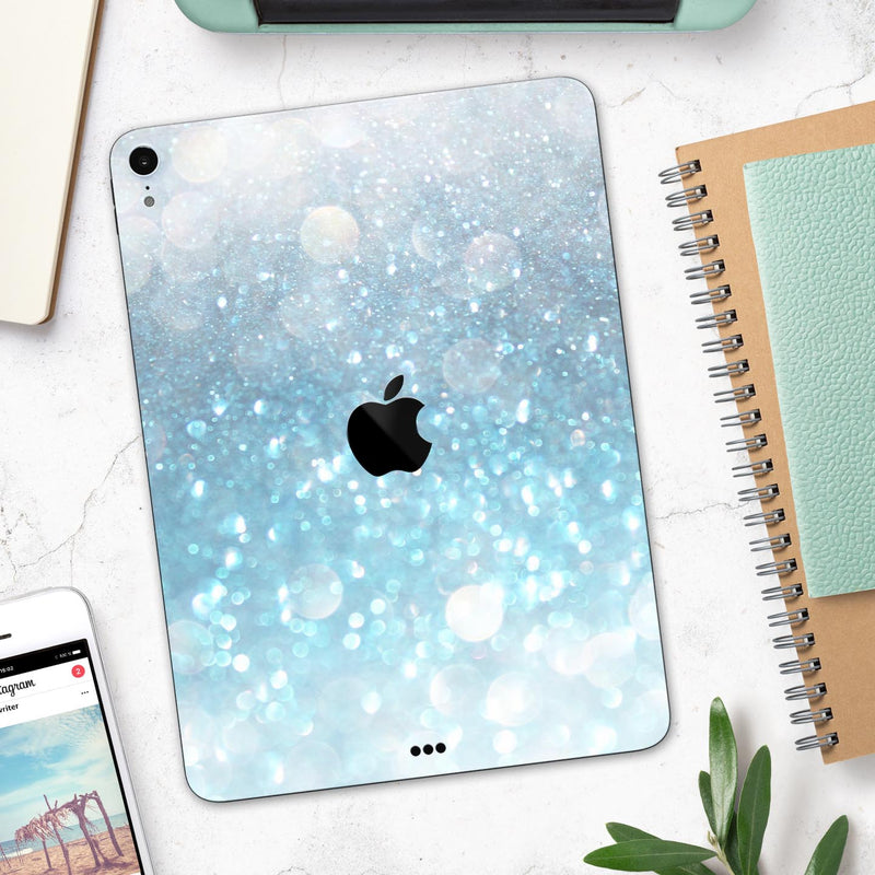 Unfocused Abstract Blue Rain - Full Body Skin Decal for the Apple iPad Pro 12.9", 11", 10.5", 9.7", Air or Mini (All Models Available)