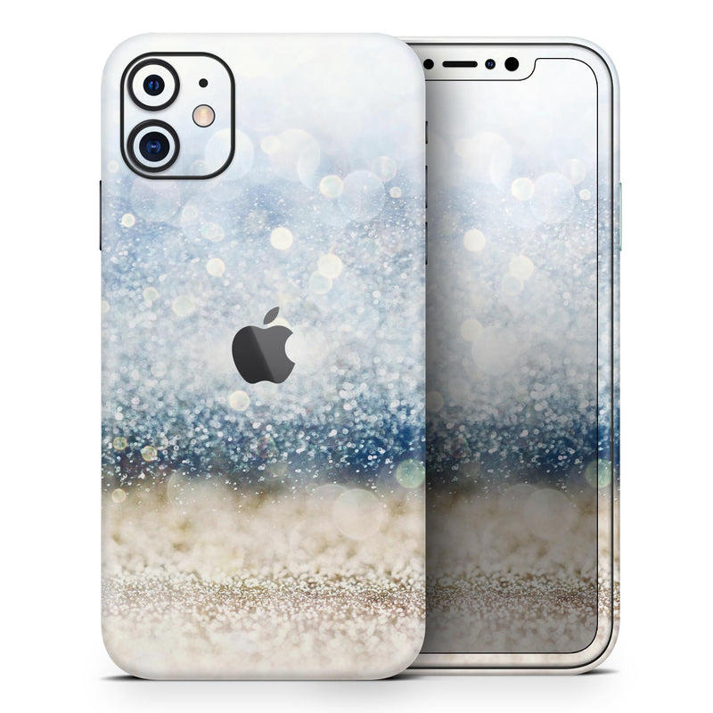 Unfocused Blue and Gold Sparkles - Skin-Kit compatible with the Apple iPhone 12, 12 Pro Max, 12 Mini, 11 Pro or 11 Pro Max (All iPhones Available)