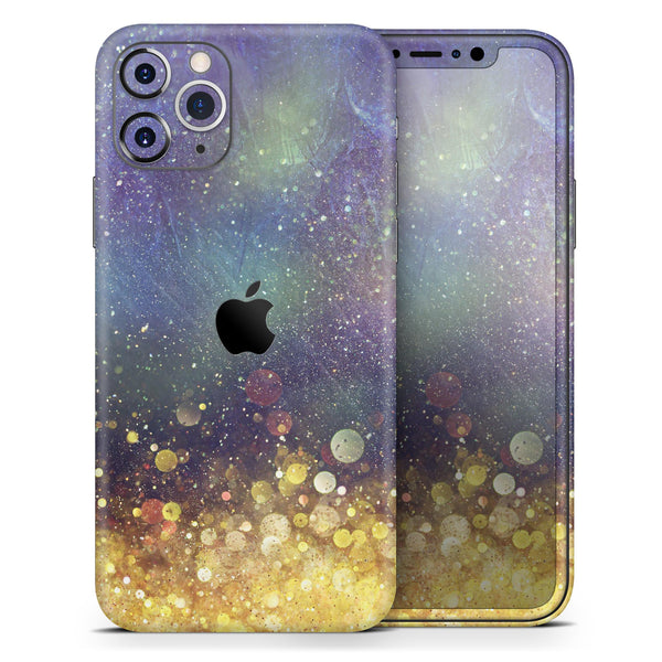 Unfocused MultiColor Gold Sparkle  - Skin-Kit compatible with the Apple iPhone 12, 12 Pro Max, 12 Mini, 11 Pro or 11 Pro Max (All iPhones Available)
