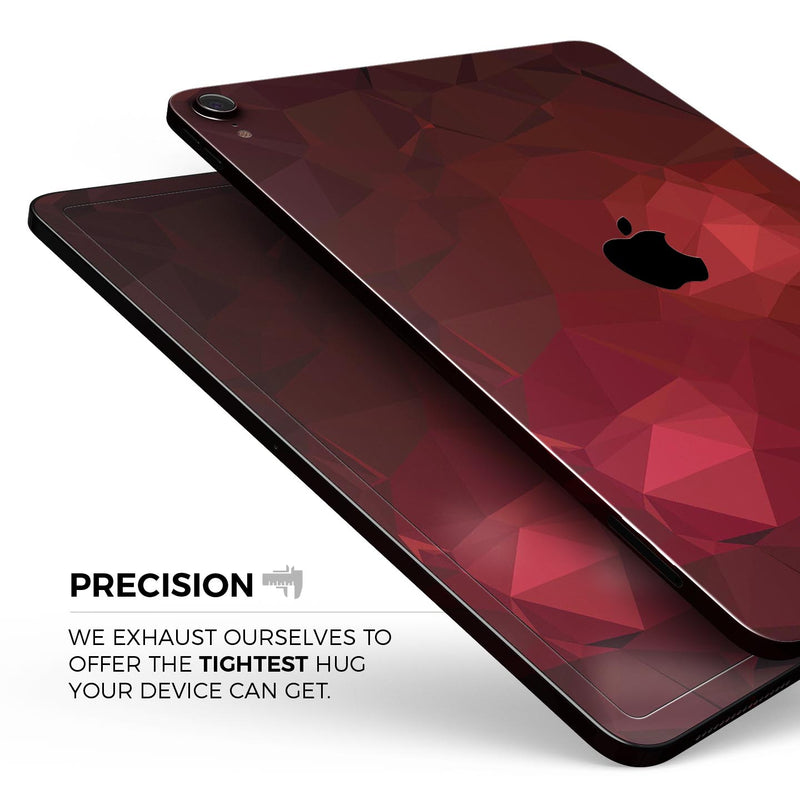 Varying Shades of Red Geometric Shapes - Full Body Skin Decal for the Apple iPad Pro 12.9", 11", 10.5", 9.7", Air or Mini (All Models Available)