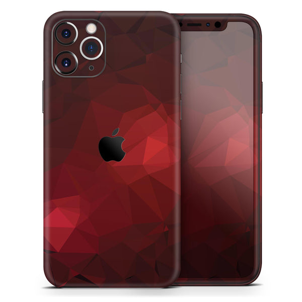 Varying Shades of Red Geometric Shapes - Skin-Kit compatible with the Apple iPhone 12, 12 Pro Max, 12 Mini, 11 Pro or 11 Pro Max (All iPhones Available)