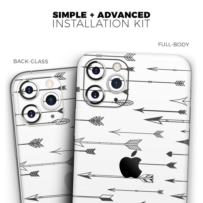 Vector Black Arrows - Skin-Kit compatible with the Apple iPhone 12, 12 Pro Max, 12 Mini, 11 Pro or 11 Pro Max (All iPhones Available)