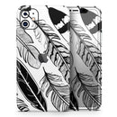 Vector Black and White Feathers - Skin-Kit compatible with the Apple iPhone 12, 12 Pro Max, 12 Mini, 11 Pro or 11 Pro Max (All iPhones Available)
