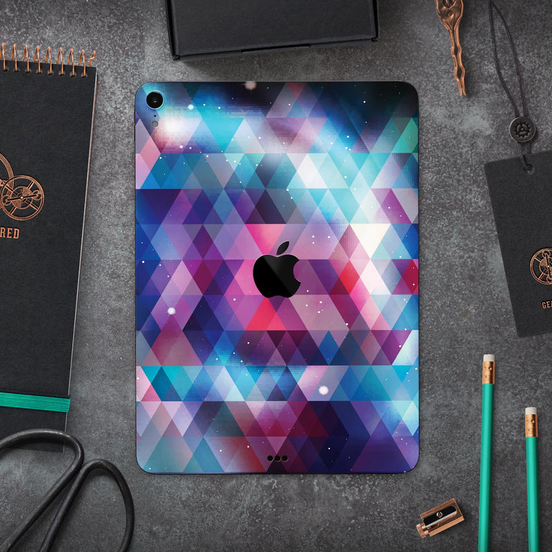 Vector Triangle Pink and Blue Galaxy - Full Body Skin Decal for the Apple iPad Pro 12.9", 11", 10.5", 9.7", Air or Mini (All Models Available)