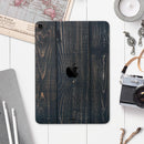 Vertical Blackwashed Woodgrain - Full Body Skin Decal for the Apple iPad Pro 12.9", 11", 10.5", 9.7", Air or Mini (All Models Available)