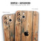 Vertical Raw Aged Wood Planks - Skin-Kit compatible with the Apple iPhone 12, 12 Pro Max, 12 Mini, 11 Pro or 11 Pro Max (All iPhones Available)