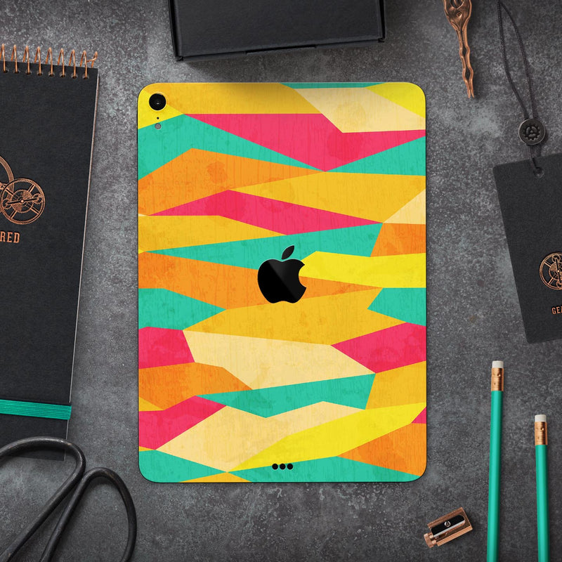 Vibrant Bright Colored Connect Pattern - Full Body Skin Decal for the Apple iPad Pro 12.9", 11", 10.5", 9.7", Air or Mini (All Models Available)