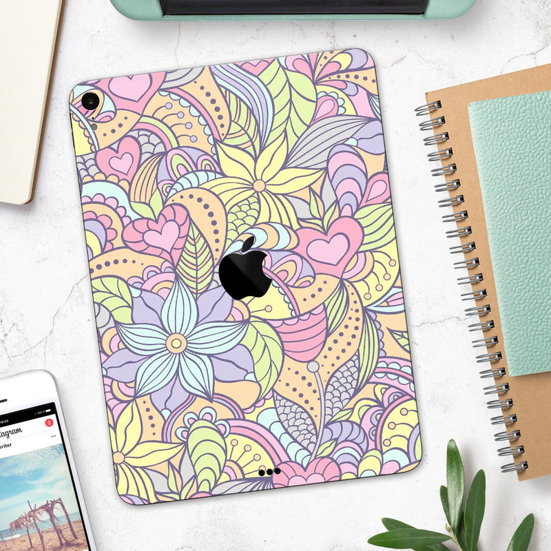 Vibrant Color Floral Pattern - Full Body Skin Decal for the Apple iPad Pro 12.9", 11", 10.5", 9.7", Air or Mini (All Models Available)