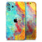 Vibrant Colored Messy Painted Canvas - Skin-Kit compatible with the Apple iPhone 12, 12 Pro Max, 12 Mini, 11 Pro or 11 Pro Max (All iPhones Available)