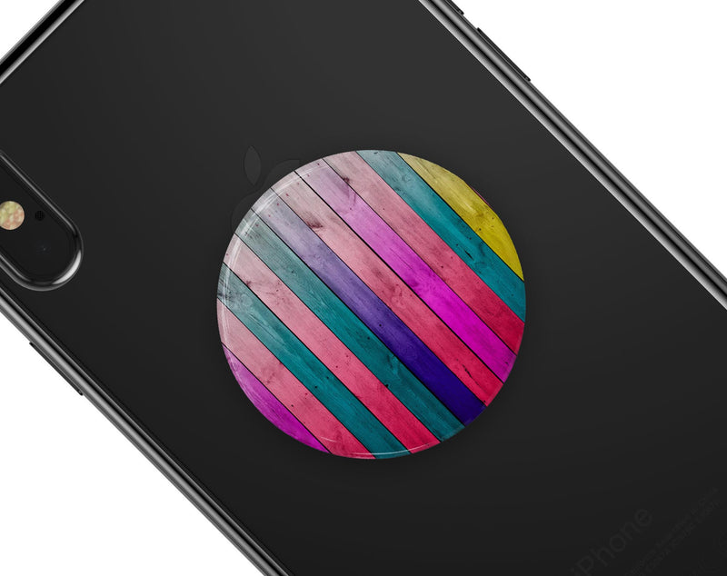 Vibrant Neon Colored Wood Strips - Skin Kit for PopSockets and other Smartphone Extendable Grips & Stands
