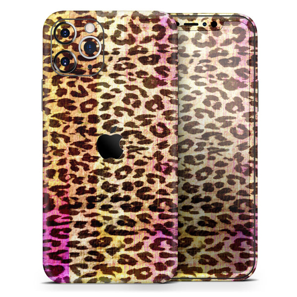 Vibrant Striped Cheetah Animal Print - Skin-Kit compatible with the Apple iPhone 12, 12 Pro Max, 12 Mini, 11 Pro or 11 Pro Max (All iPhones Available)