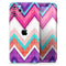 Vibrant Teal & Colored Chevron Pattern V1 - Skin-Kit compatible with the Apple iPhone 12, 12 Pro Max, 12 Mini, 11 Pro or 11 Pro Max (All iPhones Available)
