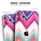 Vibrant Teal & Colored Chevron Pattern V1 - Skin-Kit compatible with the Apple iPhone 12, 12 Pro Max, 12 Mini, 11 Pro or 11 Pro Max (All iPhones Available)