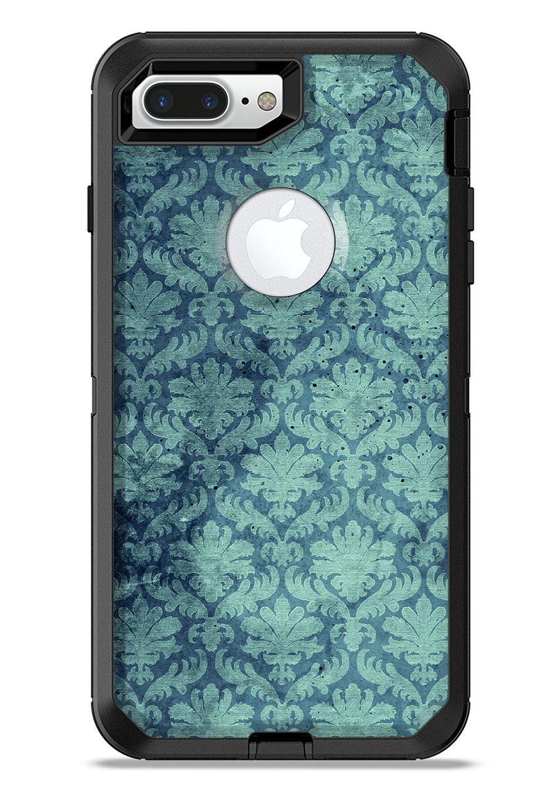 Vintage Aqua Rococo Pattern - iPhone 7 or 7 Plus Commuter Case Skin Kit