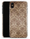 Vintage Brown and Pale Orange Damask Pattern - iPhone X Clipit Case