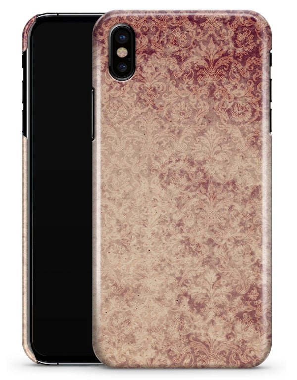Vintage Faded Maroon Rococo Pattern - iPhone X Clipit Case