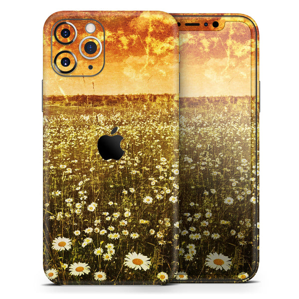 Vintage Glowing Orange Field - Skin-Kit compatible with the Apple iPhone 12, 12 Pro Max, 12 Mini, 11 Pro or 11 Pro Max (All iPhones Available)