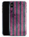 Vintage Green and Purple Verticle Stripes - iPhone X Clipit Case