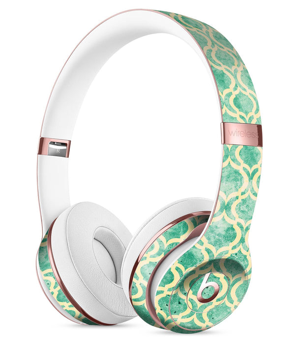 Vintage Green and Yellow Oval Pattern Full-Body Skin Kit for the Beats by Dre Solo 3 Wireless Headphones