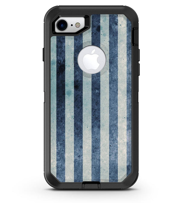 Vintage Navy and White Vertical Stripes - iPhone 7 or 8 OtterBox Case & Skin Kits