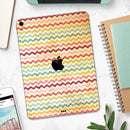 Vintage Orange and Multi-Color Chevron Pattern V4 - Full Body Skin Decal for the Apple iPad Pro 12.9", 11", 10.5", 9.7", Air or Mini (All Models Available)