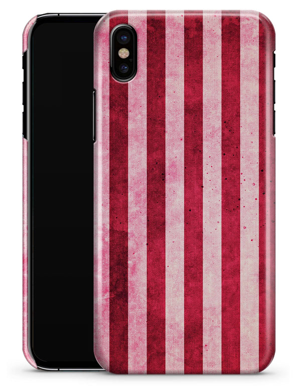 Vintage Pink and Red Verticle Stripes - iPhone X Clipit Case