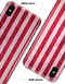 Vintage Pink and Red Verticle Stripes - iPhone X Clipit Case