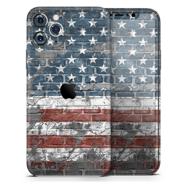 Vintage USA Flag - Skin-Kit compatible with the Apple iPhone 12, 12 Pro Max, 12 Mini, 11 Pro or 11 Pro Max (All iPhones Available)