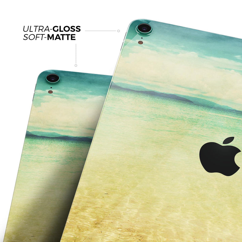 Vintage Vibrant Beach Scene - Full Body Skin Decal for the Apple iPad Pro 12.9", 11", 10.5", 9.7", Air or Mini (All Models Available)