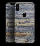 Vintage Wooden Planks with Yellow Paint - iPhone XS MAX, XS/X, 8/8+, 7/7+, 5/5S/SE Skin-Kit (All iPhones Avaiable)
